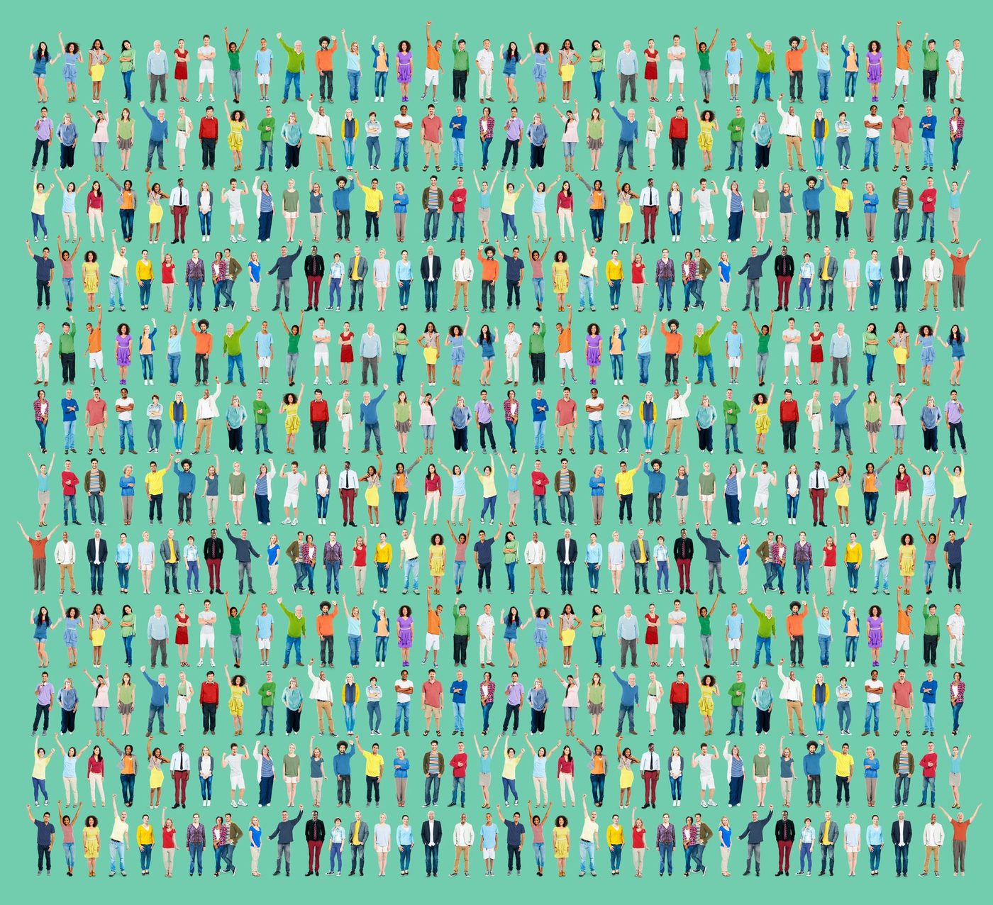 A large, diverse group of people